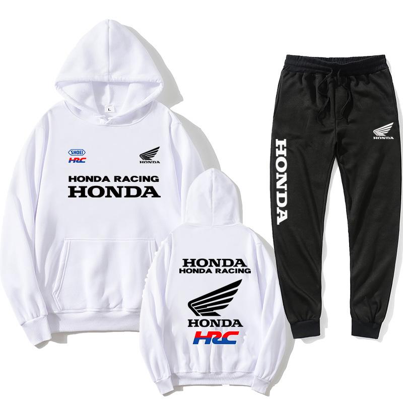 2026 Spring Summer men's sets motorcycle Honda racing print casual hooded sweatshirt sport shirt outdoor cycling clothing ahz256