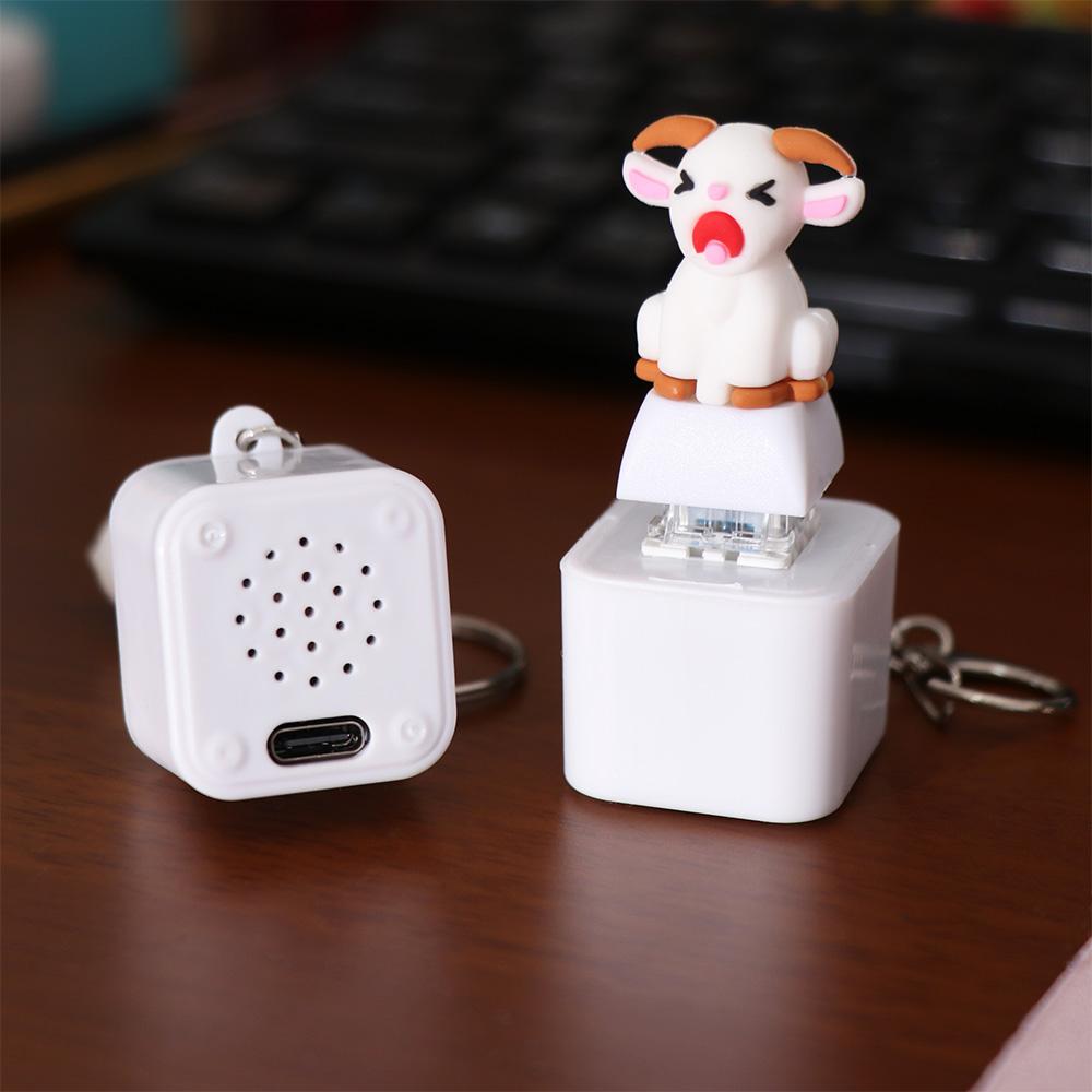 LED-Glowing Screaming Goat Key Chain Sound-Effect Sounding Key Ring White-Collar Workers