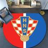 Croatia national football logo Round Rug, Non Slip Washable Circular Carpet For Living Room Bedroom Playroom, Sports Fan Decor, Holiday Birthday Gift