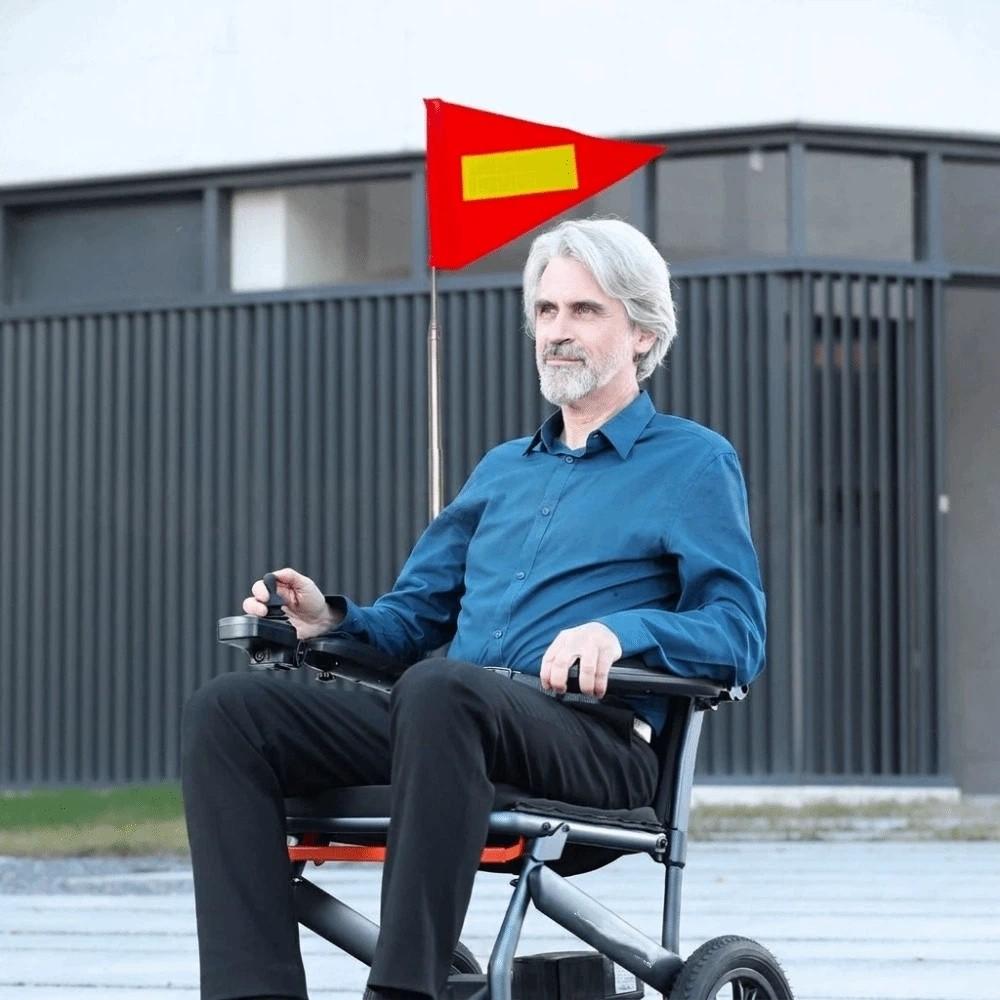 Clamp On Safety Warning Flag Telescopic Flagpole Golf Cart Flag Wheelchair