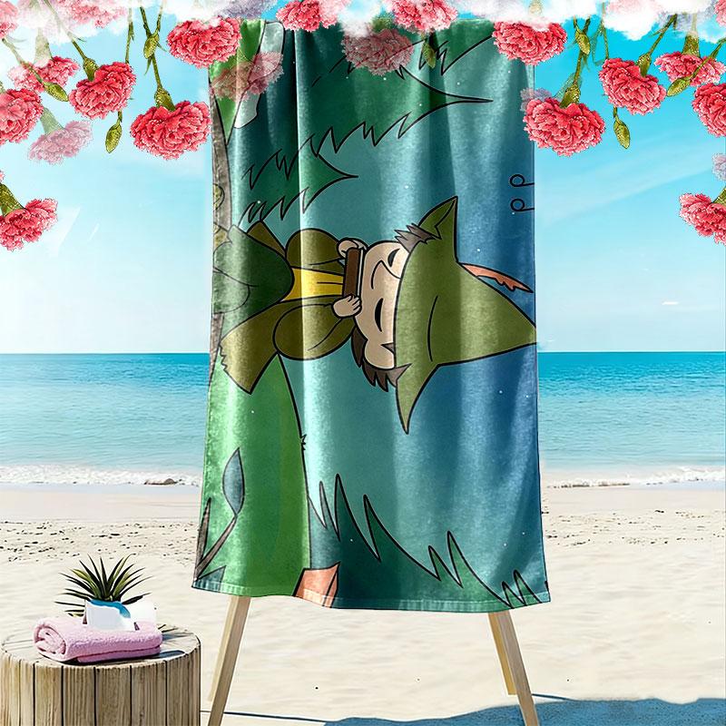 Snufkin Print Beach Towel, Large Soft Quick Dry Towel for Beach Camping Swimming