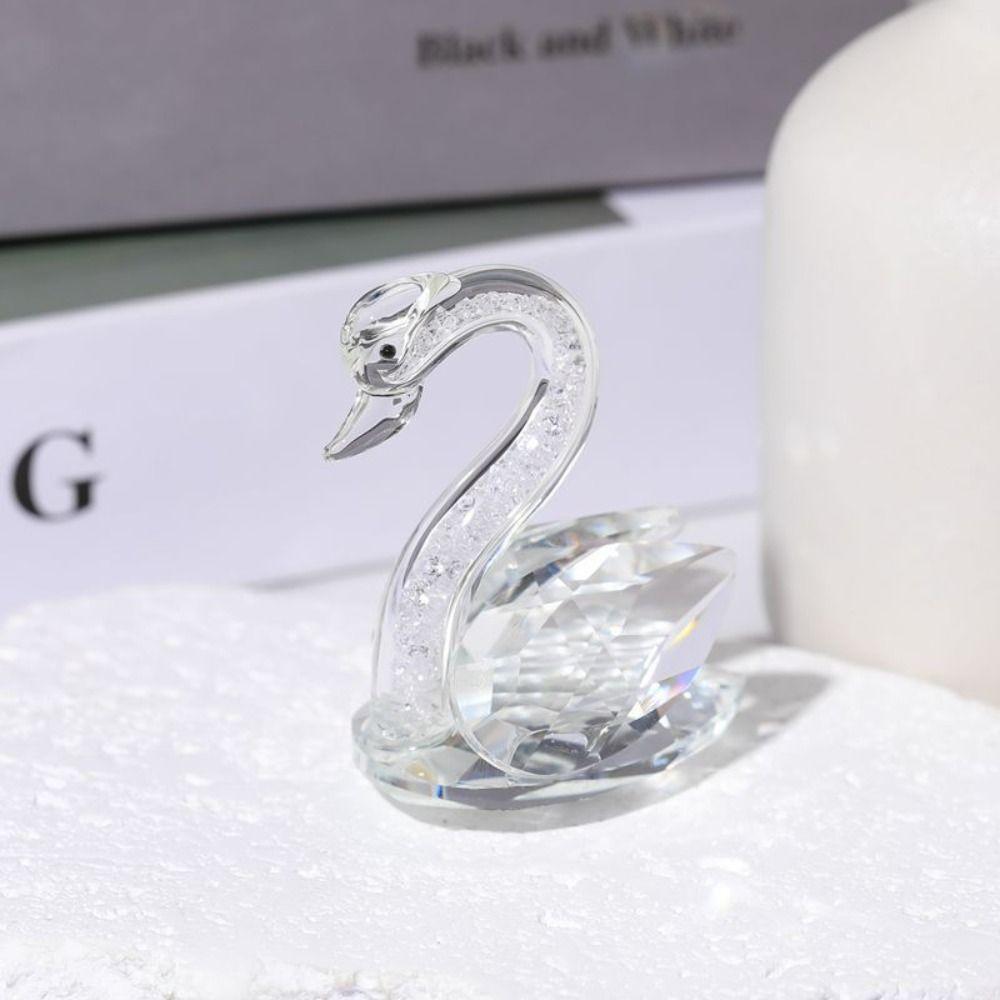 Творческие лебеди, поделки, украшение для рабочего стола, стеклянные фигурки лебедей, гостиная