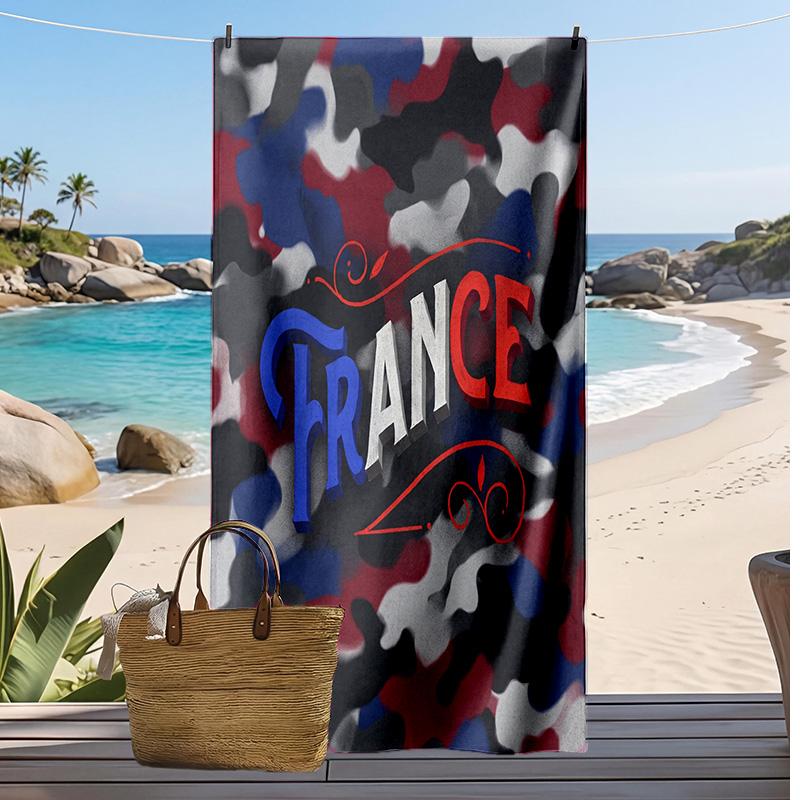 Пляжное полотенце с принтом France Football, быстросохнущее, супервпитывающее, мягкое банное полотенце для плавания, пляжа, путешествий, сувенир, подарок