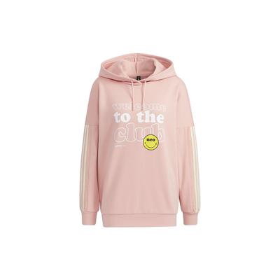 Женская толстовка с капюшоном Neo X Smiley, спортивный свитер с принтом в виде смайлика и букв, женская толстовка с капюшоном, розовая H45535