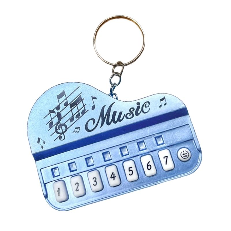 Playable Miniature Piano Keychain Toy For Children Portable Musical Instrument With LED Light Safe Plastic Design