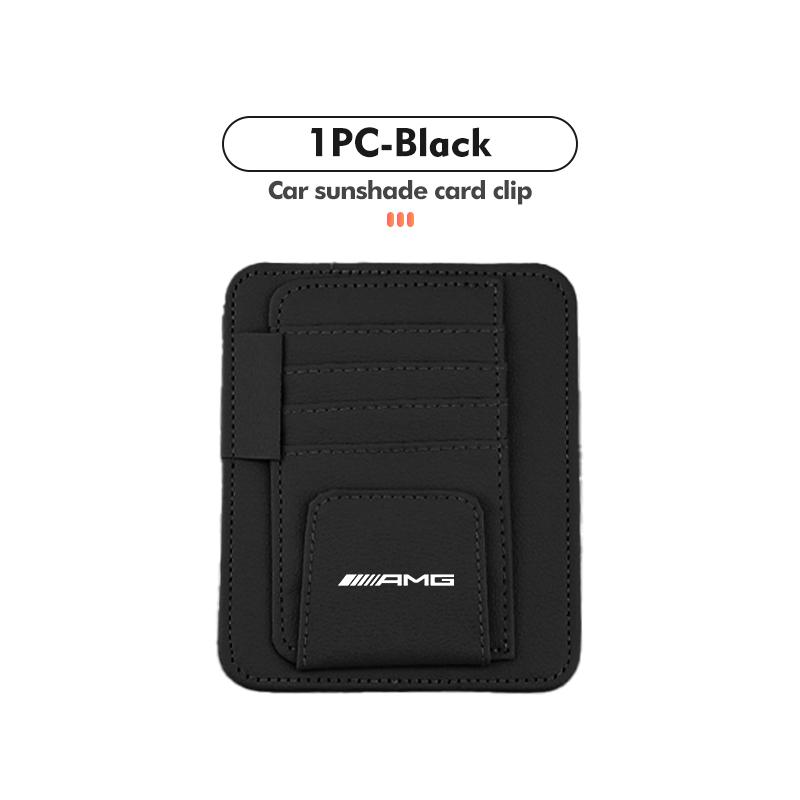 BLZ3 Car Sun Visor Glasses Clip Card Ticket Holder Accessories For Mercedes Benz AMG C180 C300 W124 W176 W177 C200 C260 GLC CLE CLA