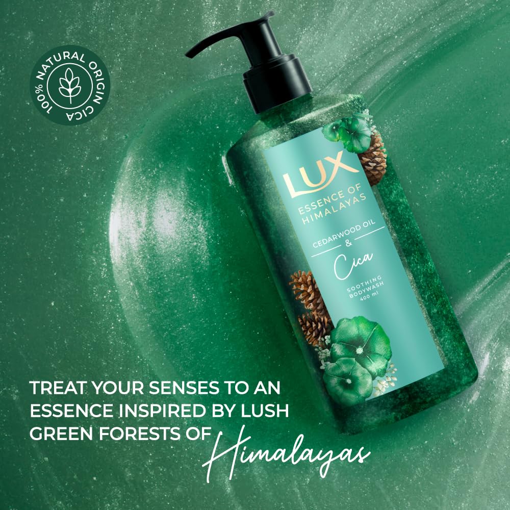 Lux Essence Of Himalayas Soothing Body Wash With Cedarwood Oil And Cica 400 Ml Gentle Natural Skin Cleanser