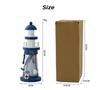 22cm Mediterranean Wooden Lighthouse Ornaments Retro Ocean Style Fishing Net Watchtower Model Crafts DIY Kids Room/Bar Ornament