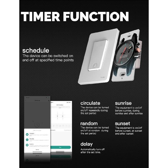 MOES Zigbee 3 Way Double Light Switch, 2 Gang Smart Wall Switches Single Pole, Require Neutral Wire, Support Remote Control, Compatible with