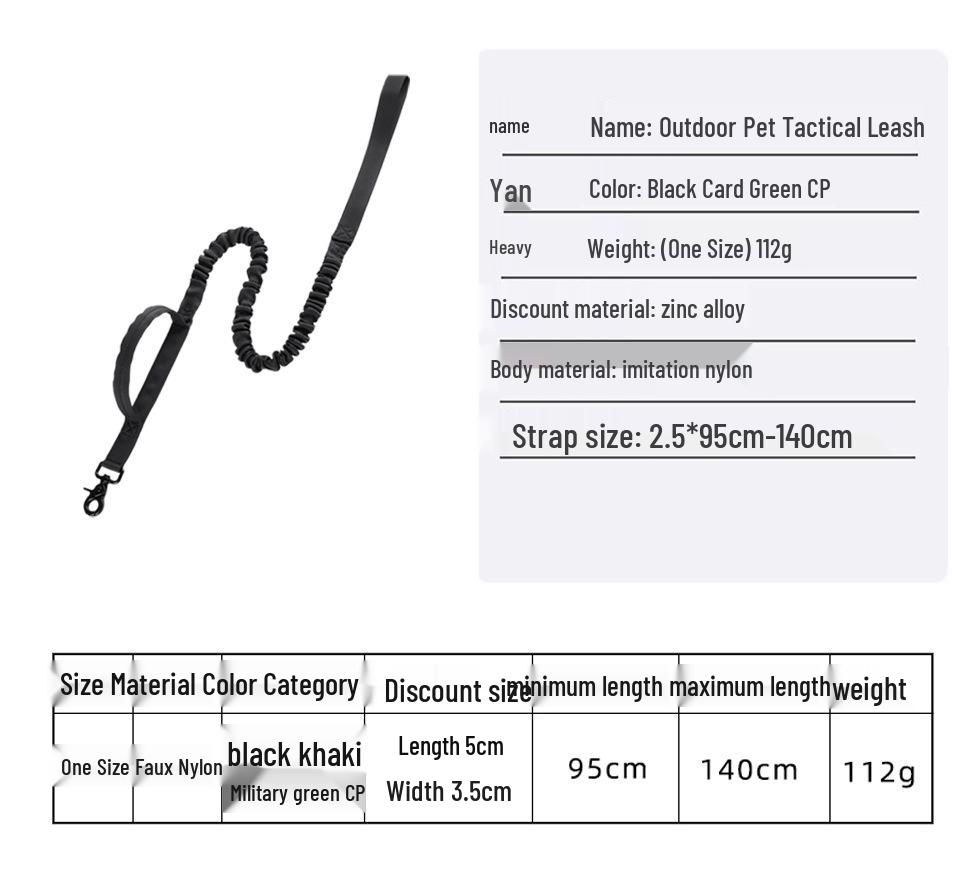 Тактический эластичный ошейник для собак с защитой от разрыва и поводок для средних и крупных собак