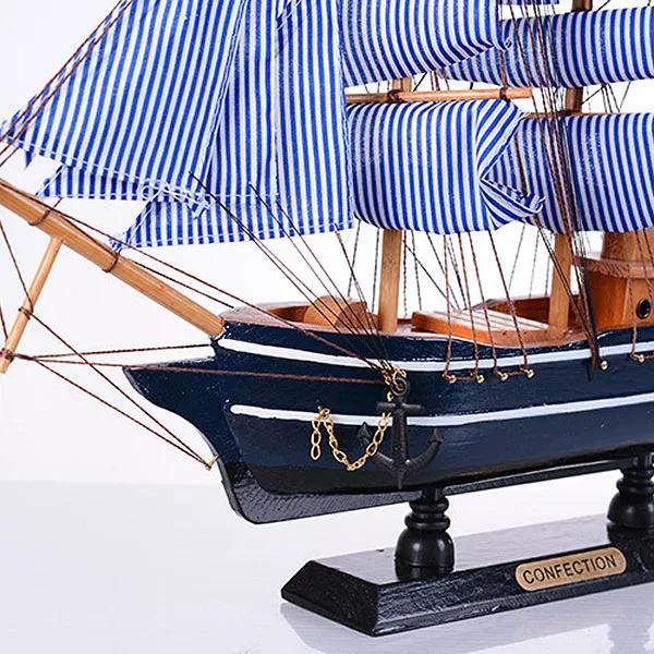 Морской морской креативный деревянный парусник, декор комнаты, фигурки, миниатюры, средиземноморский стиль, корабль, маленькая лодка, украшения, подарок
