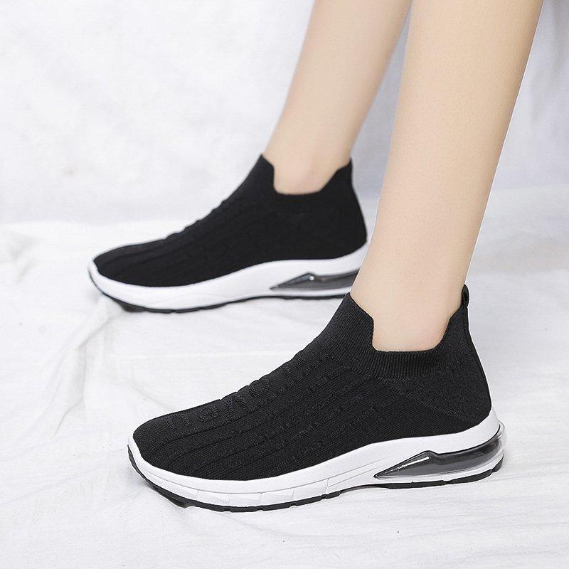 Модные женские туфли на воздушной подушке, сетчатые осенние кроссовки, женские вулканизированные туфли, повседневные туфли на плоской подошве, белые мягкие прогулочные туфли