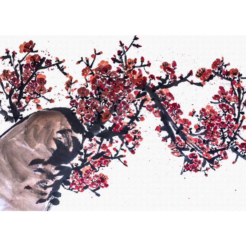 Китайский пейзаж Пара Птицы Лес Гора Река Кои Карп Рыба Искусство Плакат Печать Картина на холсте Настенная картина Декор для дома