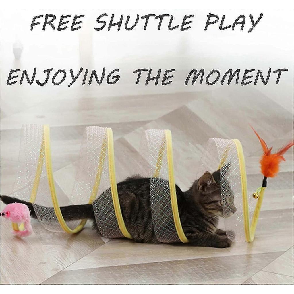 Folded Cat Tube Tunnel, Cat Toys For Indoor Cats, Cat Tunnel Bed For Kittens, Cat Donut Tunnels, Cat Springs Toys