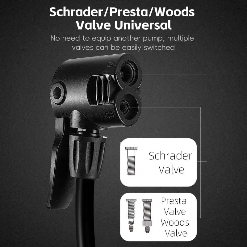 WEST BIKING 150PSI Bike Air Pump Foldable Digital MTB Road Bike Ball Tire Inflator Schrader Presta Valves Cycling Pump