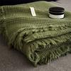 Одеяло для кемпинга из чистого хлопка, шесть слоев марли, вязаное летнее одеяло с кисточками, накидка на ворс
