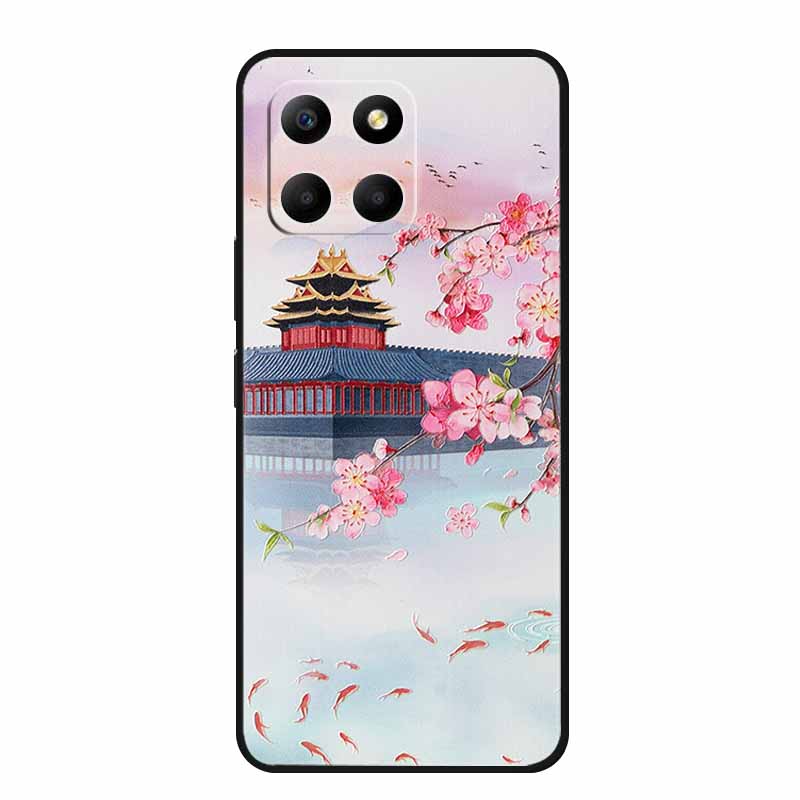 3D Тисненый Чехол Для Honor Play 9A 2024 X5b Plus X8C X6C 4G Чехол Для Телефона 9 A X 8 6 C Coque Цветы Черный Силикон Мягкая Задняя Крышка