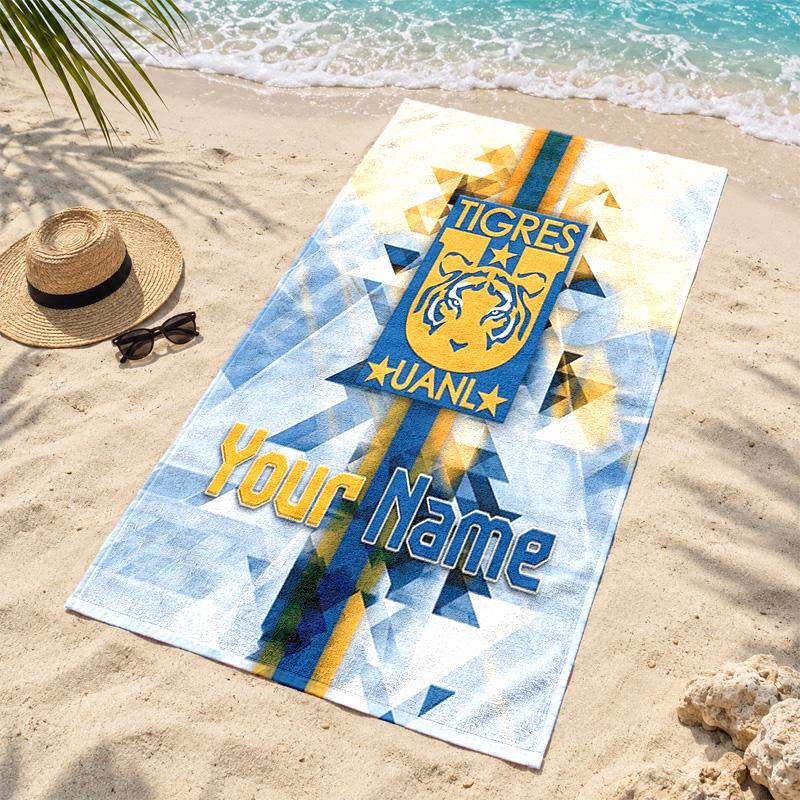 Club Tigres UANL Custom Name Beach towels also serve as bath towels summer essential a musthave for the outdoors the beach and the pool
