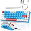 ZIYOU LANG T8 Mechanical Keyboard Mouse Set Blue Axis Wired Gaming Keyboard Mouse with RGB Backlight Tenkeyless All Keys TKL Work from Home Mini 73