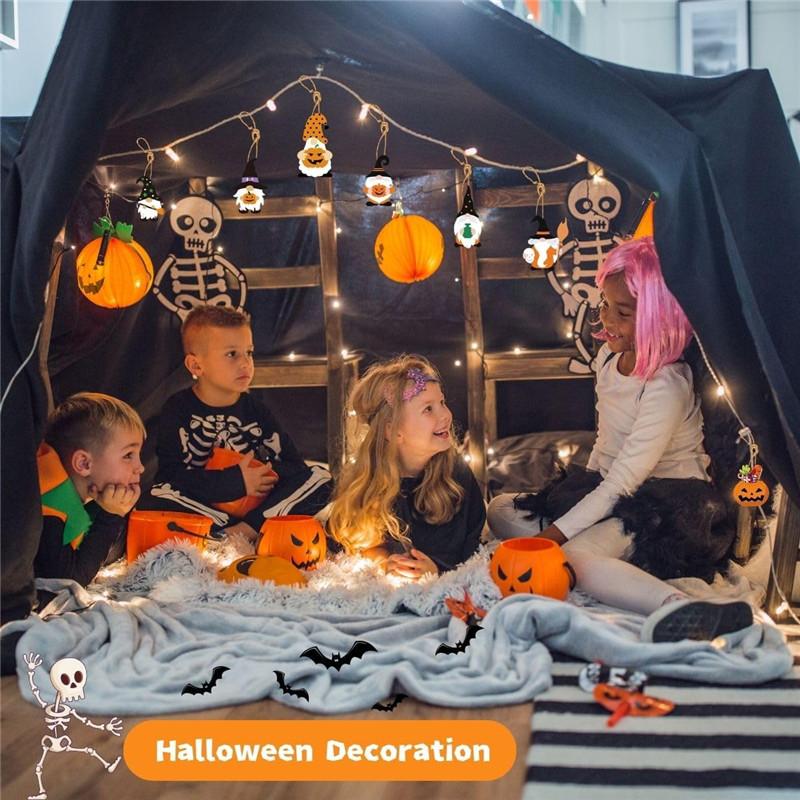 16 шт. подвесные украшения на Хэллоуин для древесного гнома/тыквы/черепа/кошки в форме внутреннего и наружного украшения с веревкой для праздника вечеринки