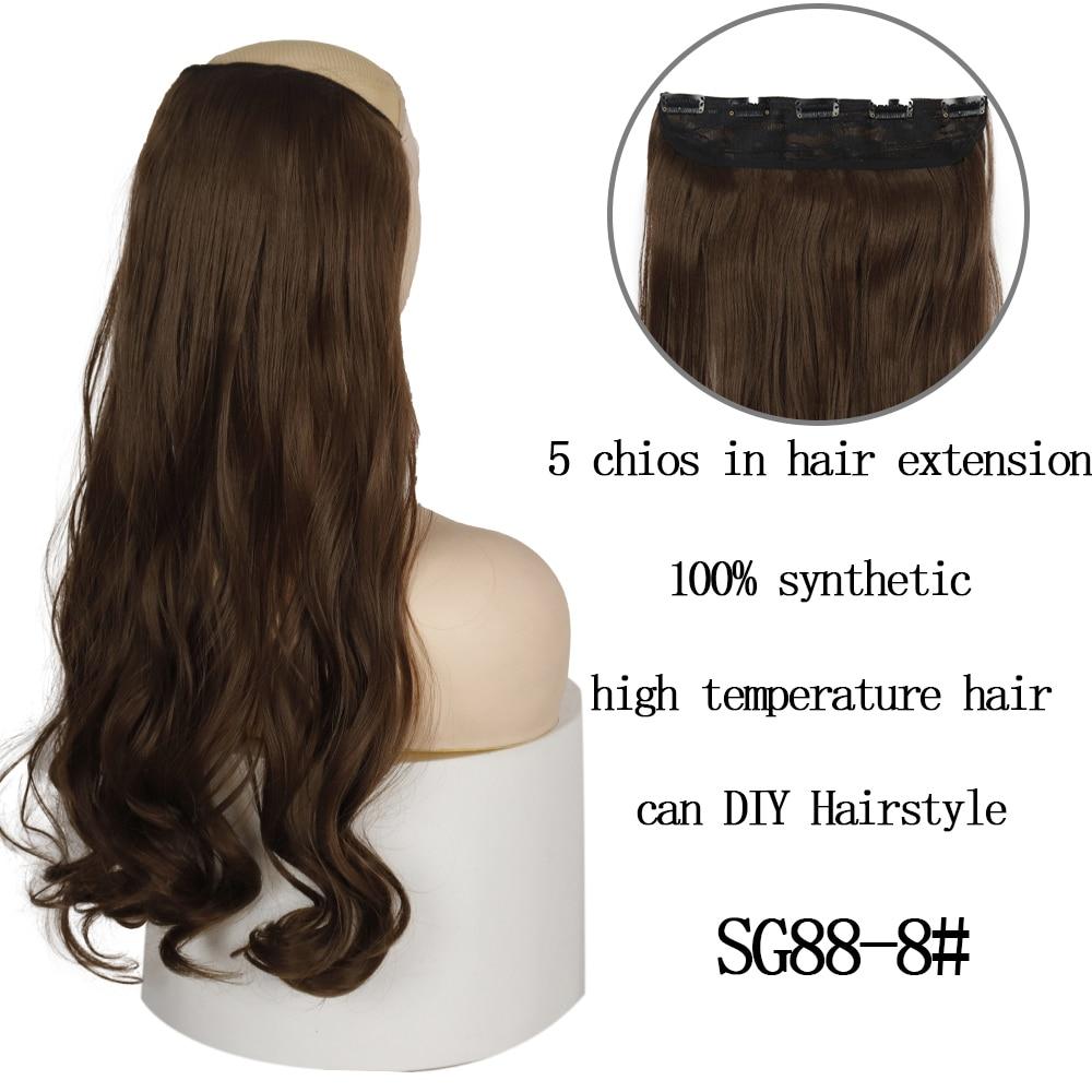 MISSQUEEN 22 Inches 5 Clip In Hair Extension Heat Resistant Fake Hairpieces Long Wavy Hairstyles Synthetic Clip In On Hair Extensions