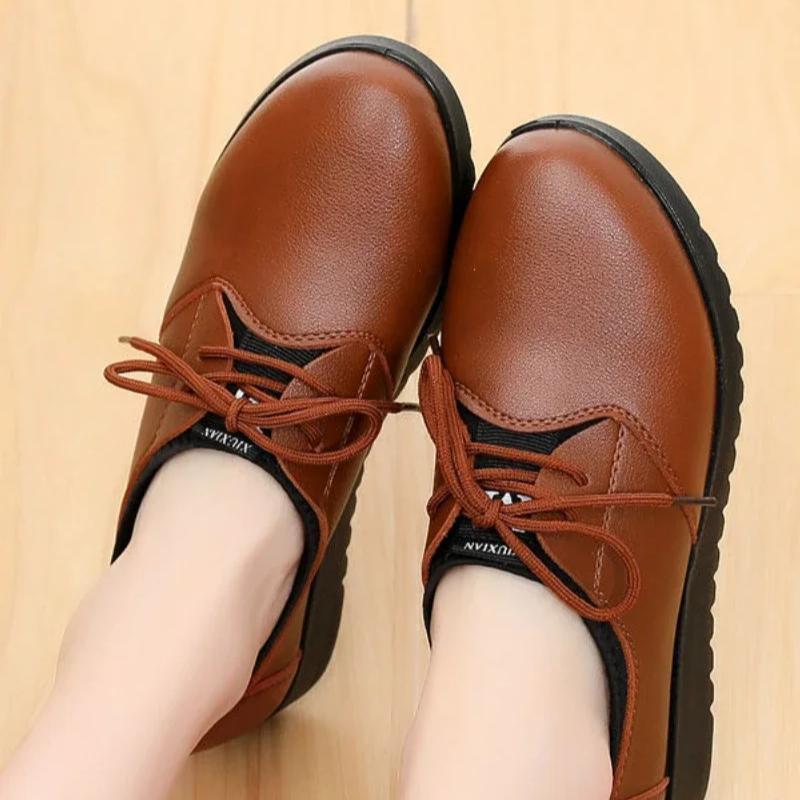 Водонепроницаемая рабочая обувь для кухни для женщин, нескользящая обувь для ходьбы в ресторане, большой размер 42, туфли-оксфорды на плоской подошве, женские меховые кроссовки