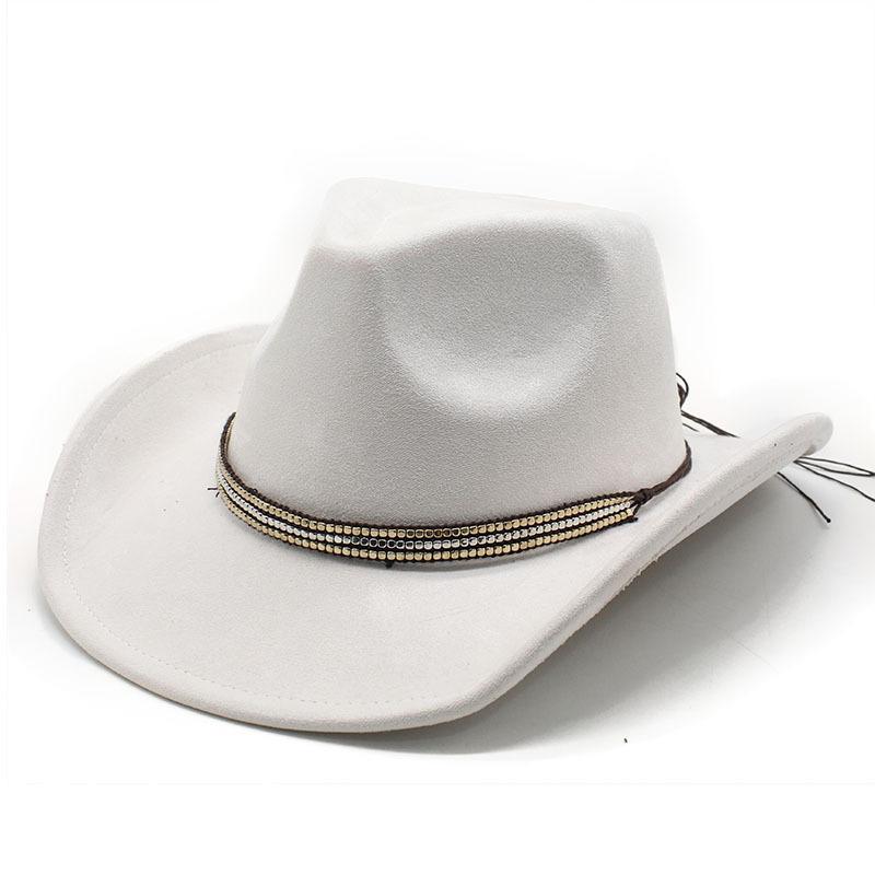 High - End Suede Retro Western Cowboy Felt Hat for Men and Women
