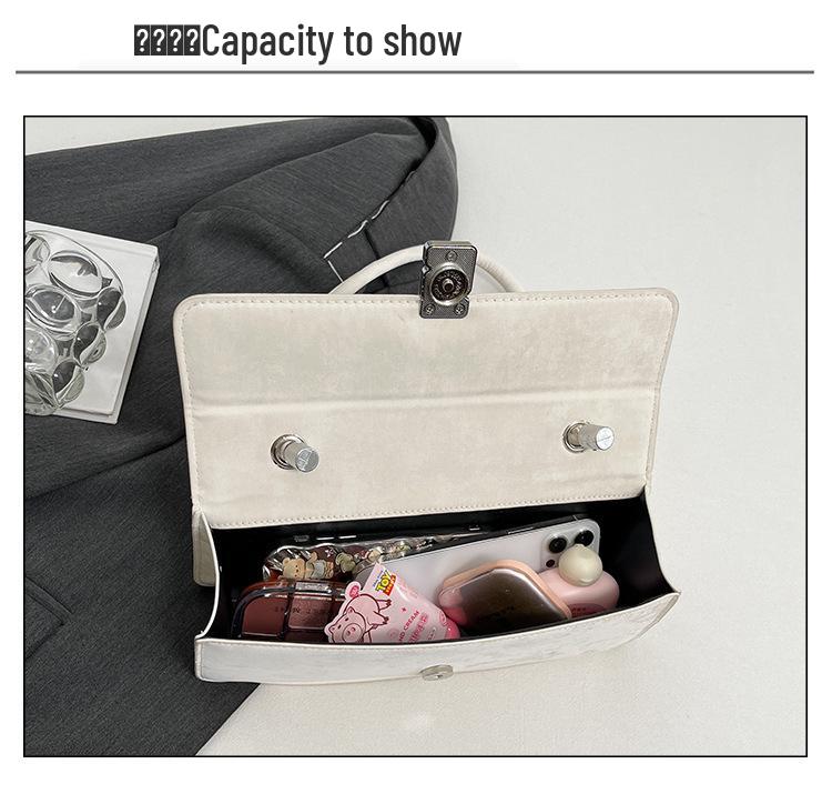 Women's Textured Underarm Baguette Bag with Silk Scarf - Early Spring 2025 Fashion