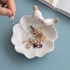 Floral Ceramic Dessert Plate Cute Tea Snack Fruit Tray Bird Shaped Pastry Plate  for Kitchen