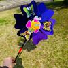 Glitter 3D Butterfly Dance Cartoon Petal Windmill Standing Lawn Flower  Outdoor Party Picnic Decor