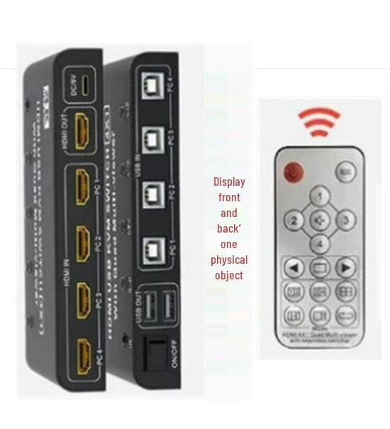 4K HDMI KVM-переключатель: Бесшовная синхронизация USB-клавиатуры/мыши 4-в-1