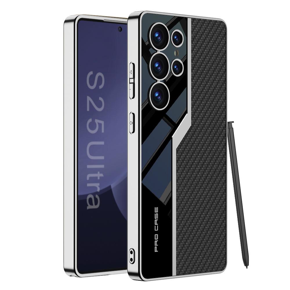 Подходит для чехла для мобильного телефона Samsung S25ultra, чехла для мобильного телефона S25, чехла для мобильного телефона S25plus с гальваническим покрытием, однотонного кожаного чехла для мобильного телефона в стиле суперкар