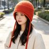 Rabbit fur ear protector wool hat women autumn and winter cold strap Lei Feng hat outdoor cycling warm knitted hat tide