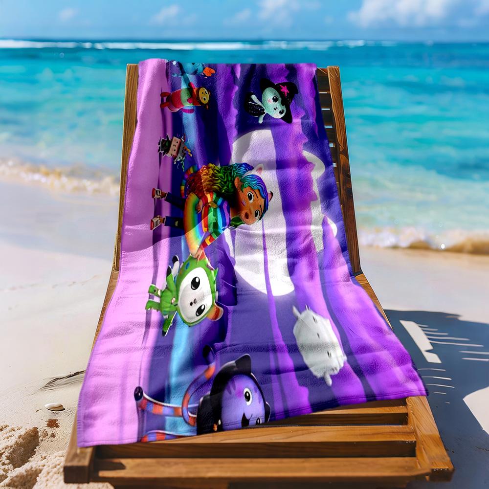 Cartoon Cute Gabbys8 Beach Towel Quick-Dry Soft Microfiber Comfortable Lightweight Portable for Swimming,Beach,Camping, Travel, Beach Accessories,Gym