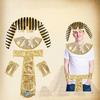 Children's Halloween Cosplay Egyptian Pharaoh Costume Baby Kids Christmas Birthday Party School Activity Dress Up Props Clothes