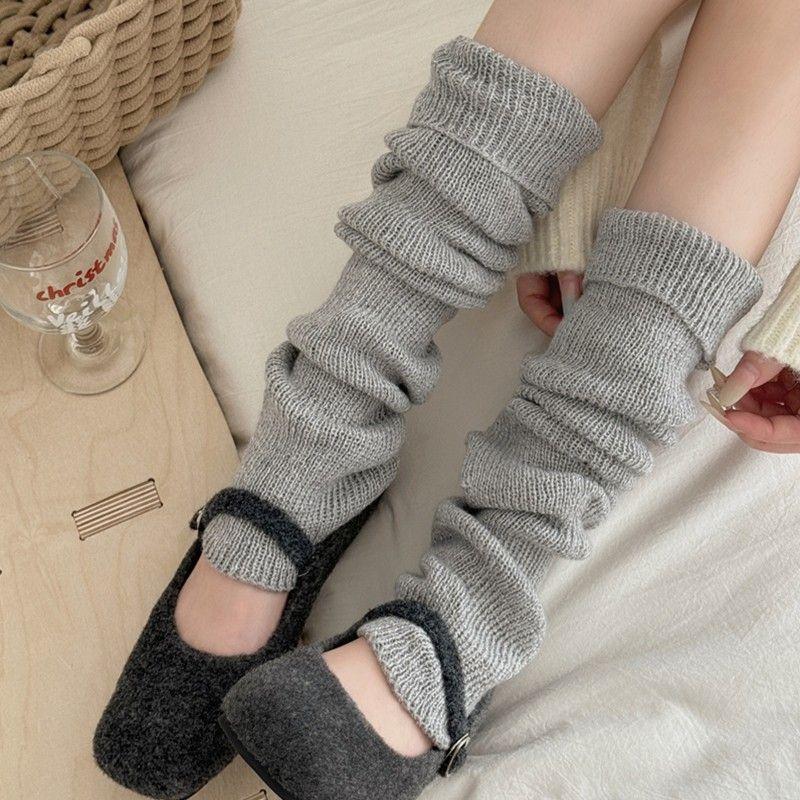 Осенне-зимние утолщенные теплые чулки до бедра, гетры выше колена, гетры до икры, длинные носки с присборкой, корейский стиль, индивидуальность, модные гетры, трендовые