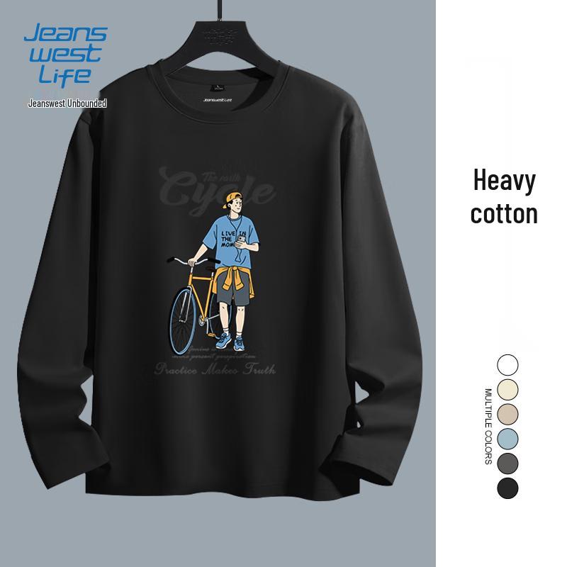 Мужская хлопковая футболка с длинным рукавом и опущенными плечами Jeanswest