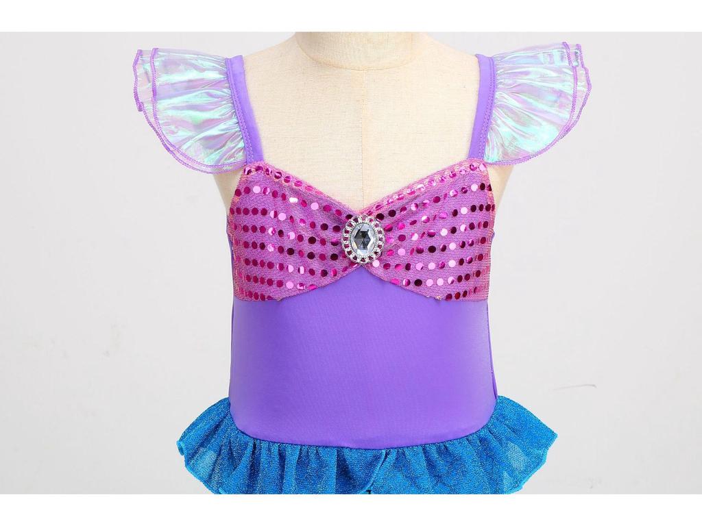 Girls' Sequin Cap Sleeve Mermaid Princess Dress