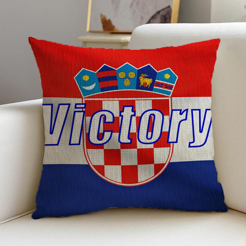 P-Countries Unite Victory Cushion Cover Natural Linen Pillowcase Set, All-In-One Decor For Sofa, Bedroom & Chair