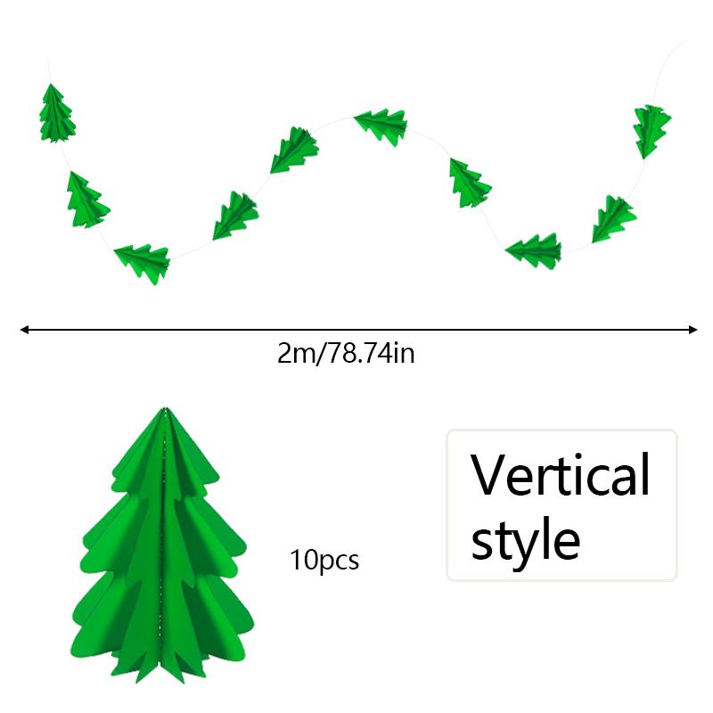Зеленый цветочный венок в форме дерева Рождественская бумажная гирлянда Подвесная бумажная веревка Подвеска на рождественскую елку