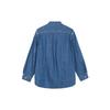 Uniqlo Однотонная джинсовая рубашка с длинным рукавом на одной пуговице Женские рубашки Темно-синий 453280-65