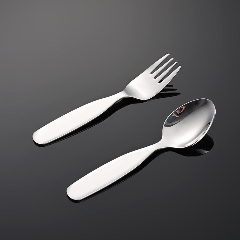 Детская посуда из нержавеющей стали 316 с квадратной ручкой, креативная ложка и вилка, детская маленькая ложка, маленькая вилка, обучение кормлению, прикорм