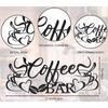 Metal Coffee Bar Sign Decor - Coffee Cup Word Iron Art. Cafe Themed Hanging Wall Sculpture for Kitchen & Restaurant.