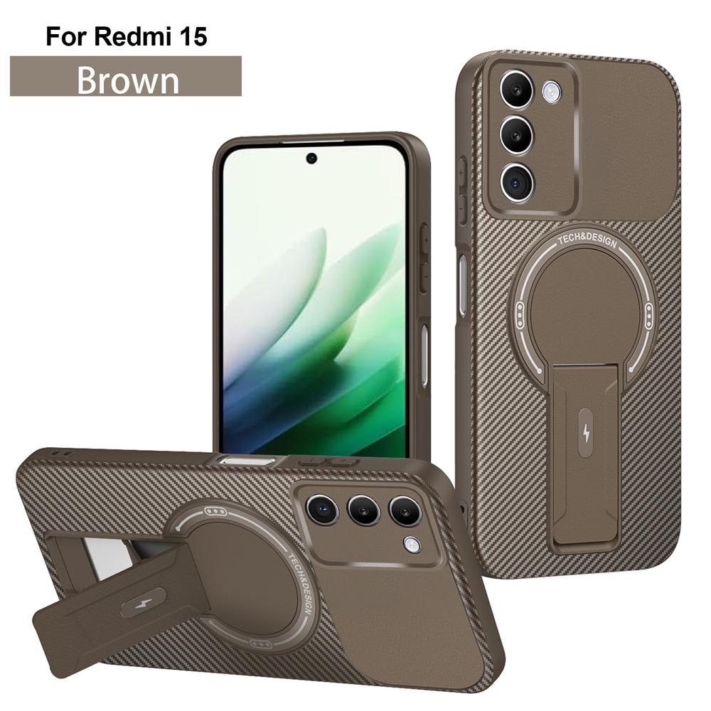 Для Xiaomi Redmi 15 5G 169мм Чехол Магнитная Беспроводная Зарядка с Magsafe Бронированный Чехол Для Редми 15 Редми15 5G Чехол с Подставкой-Держателем