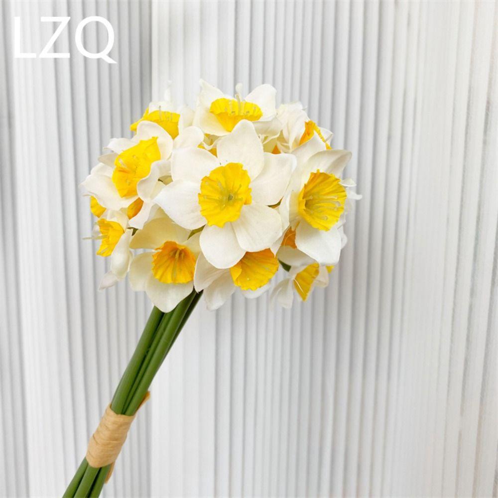 6PCS/Bundle Home Artificial Narcissus Flower New Decor Fake Flower Artificial Daffodils Bouquet