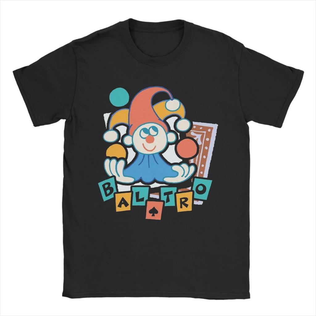 Balatro Game Card Joker T-Shirt Men Clown Vintage Pure Cotton Tees Round Collar Short Sleeve T Shirts Plus Size Merch