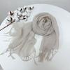 Spring And Autumn Thin Cotton And Linen Solid Color Scarf Silver Edge Shawl Long Versatile Silk Scarf Women