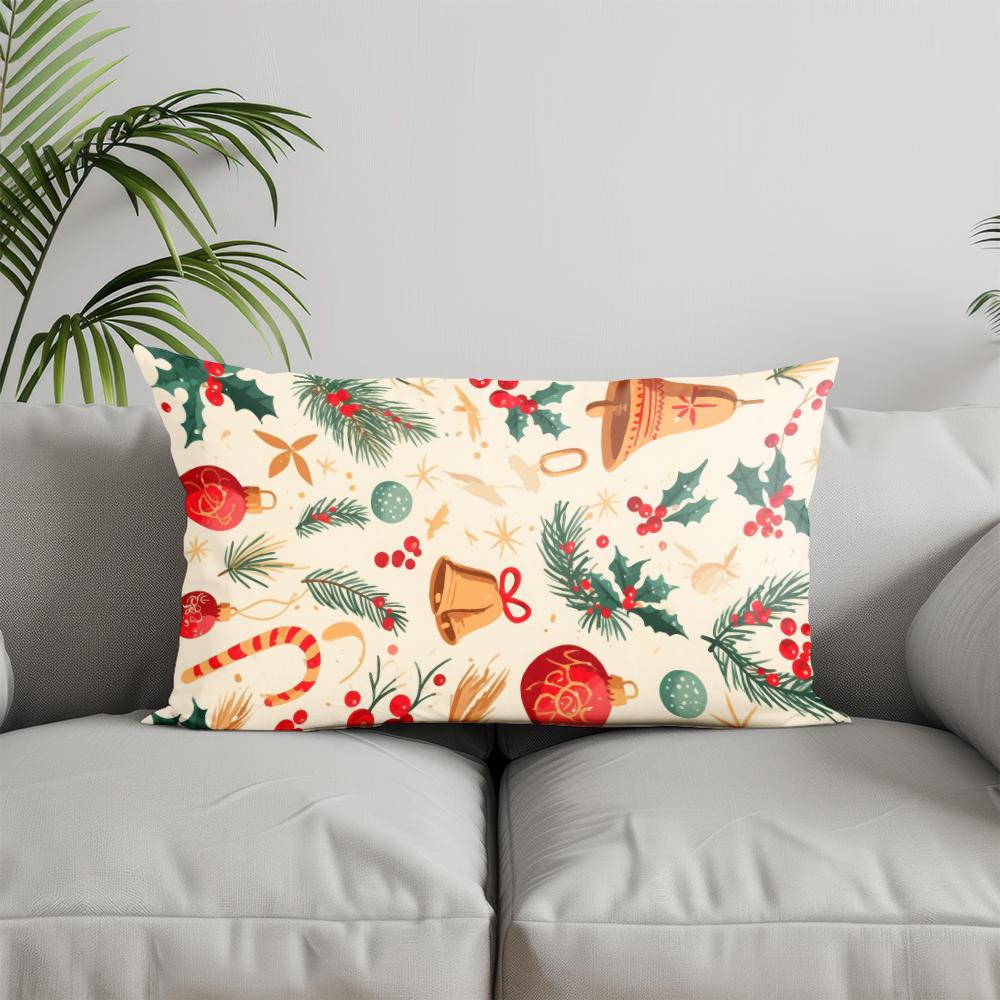 Домашний Декор Праздничные Иконки Наволочка с Принтом Подходит Для Дивана Спальни Автомобиля Наволочка для Подушки Подушка Прямоугольная Подушка для Спины
