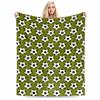 Soccer Ball Pattern Blanket, Green Background Decorative Blanket Mat Blanket, Suitable for Use In the Bedroom, Living Room, On the Sofa