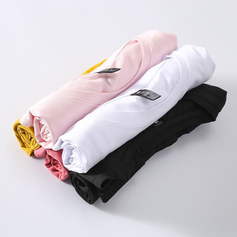 Новая тонкая короткая однотонная футболка с короткими рукавами в корейском стиле для женщин, летняя школьная одежда, топы для женщин